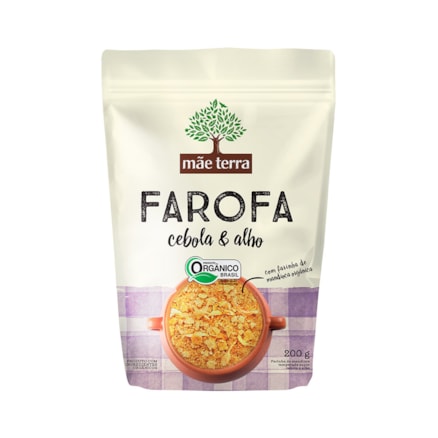 Farofa Orgânica Mãe Terra Cebola E Alho 200g