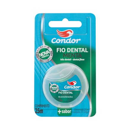 Fio Dental Condor Menta Gengiva Saudável Boca Limpa 25m