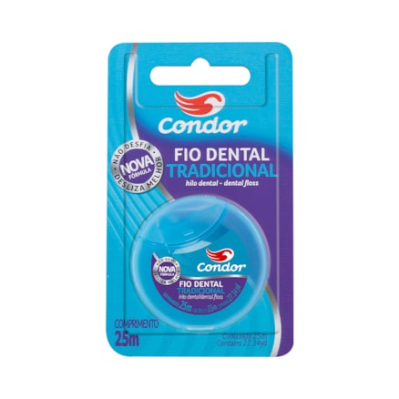 Fio Dental Condor Tradicional Não Desfica Desliza Melhor 25m