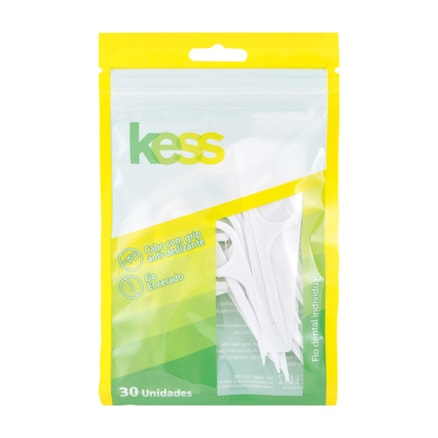 Fio Dental Kess Palito Individual Fio Encerado 30 Und