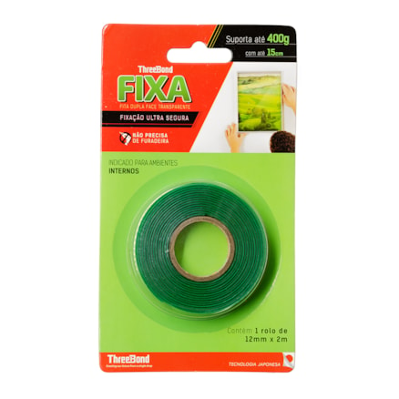 Fita Dupla Face Threebond Transparente Ultra Fixação 12mmx2m