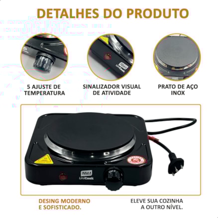 Fogão Cooktop Elétrica Fogareiro Portátil INMA