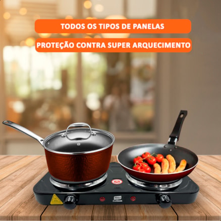 Fogão Elétrico Portátil 1 e 2 Bocas Cooktop