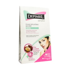 Folhas Depilação Facial Sensitive Depimiel 18cmx9cm 16 Und