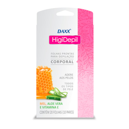 Folhas Prontas Depilação Daxx Higi Depil Corporal Mel 20 Und