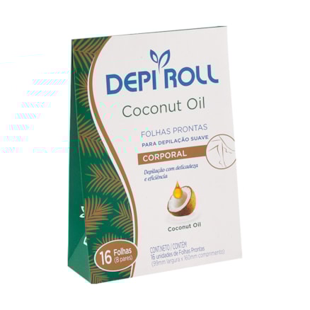 Folhas Prontas Depilação Suave Depi Roll Corpo Coconut Oil