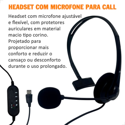 Fone De Ouvido Headset Com Microfone para Pc Notebook Computador Contra Ruido