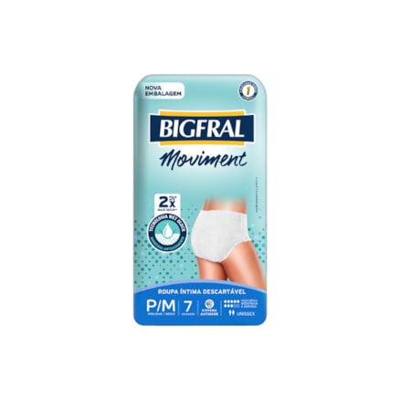 Fralda Bigfral Moviment Unissex Antiodor P/m 7 Und