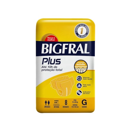 Fralda Bigfral Plus Tamanho G 8 Und