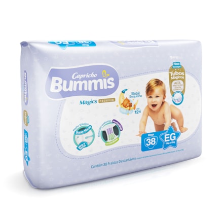 Fralda Capricho Bummis Mega Dia/noite Tamanho Eg 38 Und