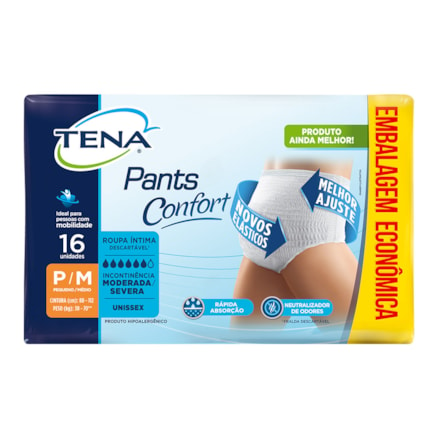 Fralda Geriátrica Tena Pants Confort Tamanho P/m 16 Und