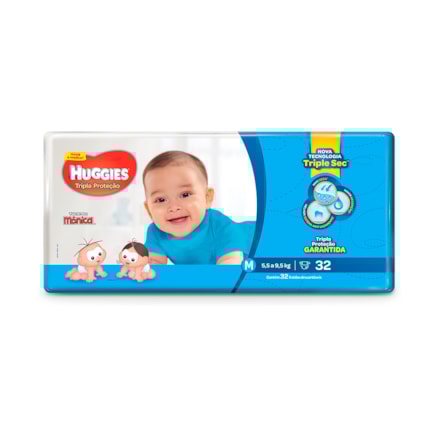 Fralda Huggies Turma Da Mônica Jumbo Tamanho M 32 Und
