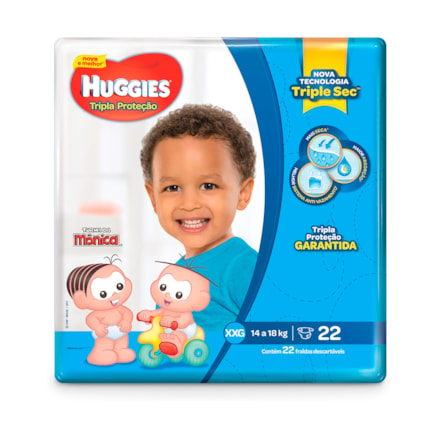 Fralda Huggies Turma Da Mônica Jumbo Tamanho Xxg 22 Und