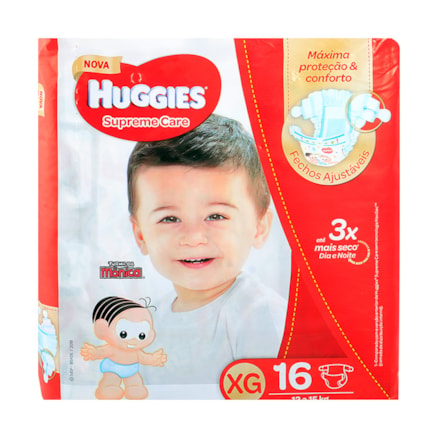 Fralda Huggies Turma Da Mônica Supreme Care Tam Xg 16 Und