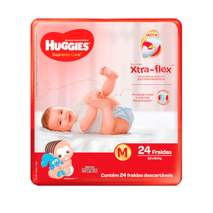 Fralda Huggies Turma Da Mônica Supreme Care Tamanho M 24 Und