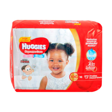 Fralda Huggies Turma Mônica Supreme Care Tamanho Xxg 16 Und