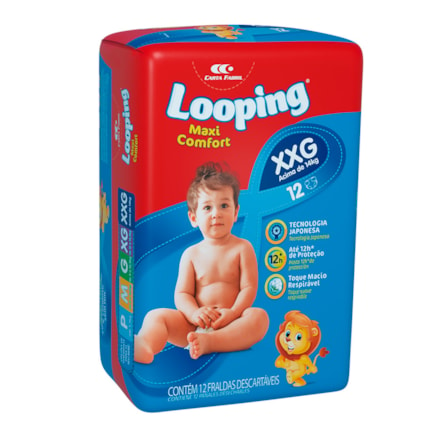 Fralda Looping Maxi Comfort Jumbo Xxg/12