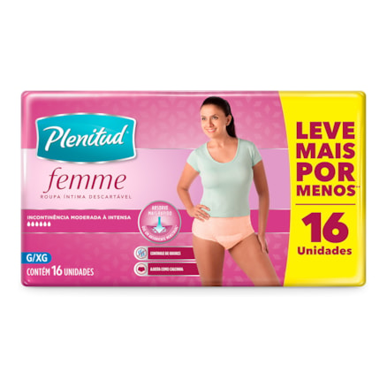 Fralda Plenitud Active Feminina Tamanho G/xg 16 Und