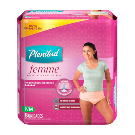 Fralda Plenitud Active Feminina Tamanho P/m 8 Und