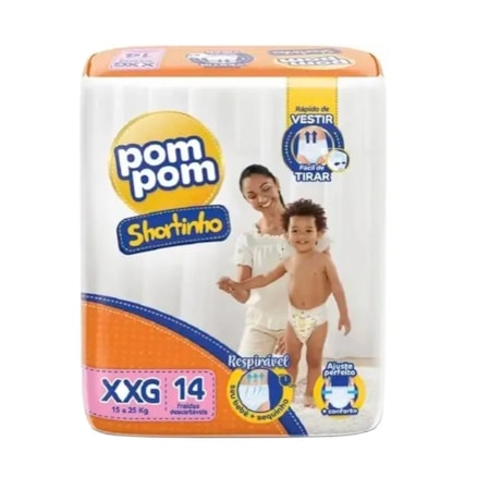 Fralda Pom Pom Shorti Jumbinho Xxg/14