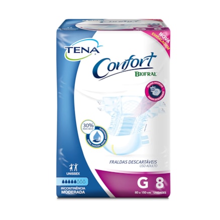 Fralda Tena Confort Tamanho G 8 Und