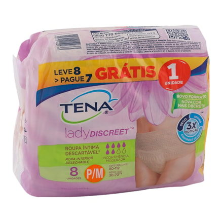 Fralda Tena Lady Discreet Feminina Tamanho P/m 8 Und