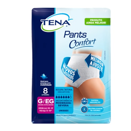 Fralda Tena Pants Confort Tamanho G/eg 8 Und