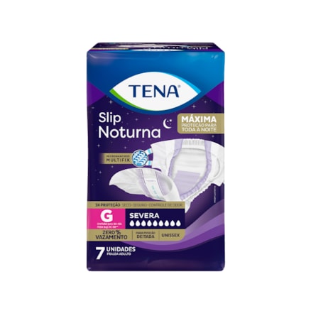 Fralda Tena Slip Noturna Unissex Tamanho G 7 Und