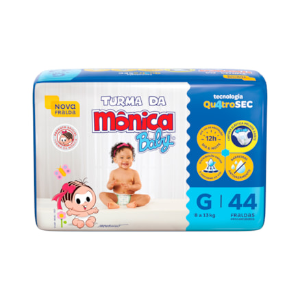 Fralda Turma Da Mônica Mega G 44 Und