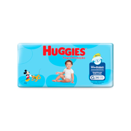 Fraldas Descartáveis Huggies Tripla Proteção G 36 Und