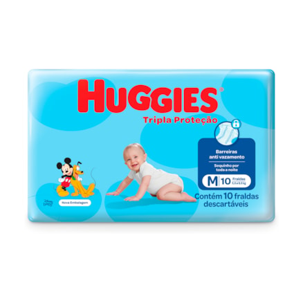 Fraldas Descartáveis Huggies Tripla Proteção M 10 Und