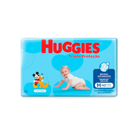 Fraldas Descartáveis Huggies Tripla Proteção M 42 Und