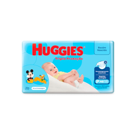 Fraldas Descartáveis Huggies Tripla Proteção P 46 Und