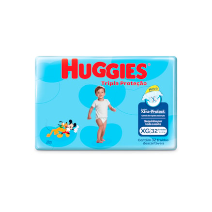 Fraldas Descartáveis Huggies Tripla Proteção Xg 32 Und