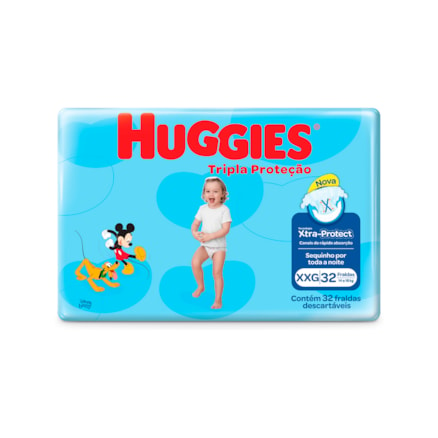 Fraldas Descartáveis Huggies Tripla Proteção Xxg 32 Und