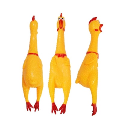 Frango Galinha Galo Brinquedo Pet Cachorro Cães Gatos Borracha Mordedor com Apito Sonoro 16cm P