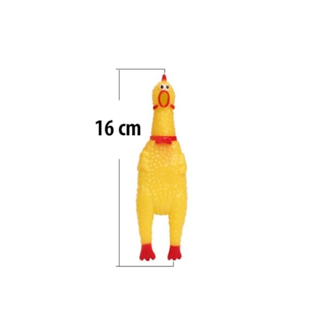 Frango Galinha Galo Brinquedo Pet Cachorro Cães Gatos Borracha Mordedor com Apito Sonoro 16cm P