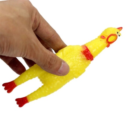 Frango Galinha Galo Brinquedo Pet Cachorro Cães Gatos Borracha Mordedor com Apito Sonoro 16cm P