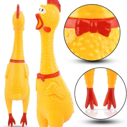 Frango Galinha Galo Brinquedo Pet Cachorro Cães Gatos Borracha Mordedor com Apito Sonoro 37cm G