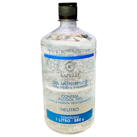 Frasco De Álcool 70% Gel Ação Anti-séptica 880g/1l