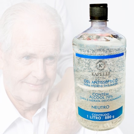 Frasco De Álcool 70% Gel Ação Anti-séptica 880g/1l