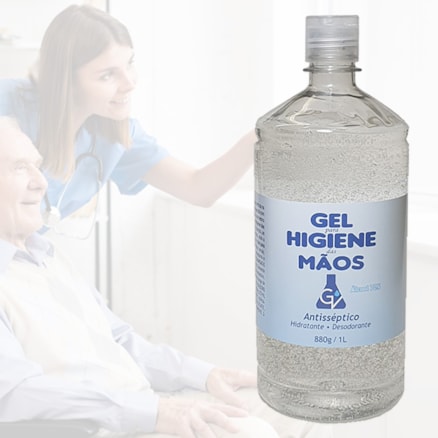 Frasco De Álcool Gel Ação Antisséptica 880g/1l