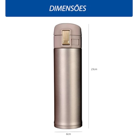 Garrafa com Trava Térmica Aço Inox Portátil Água Bebida Quente e Gelada 500ml