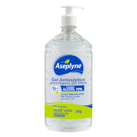 Gel Antisséptico Aseplyne Aloe Vera 70% 1kg