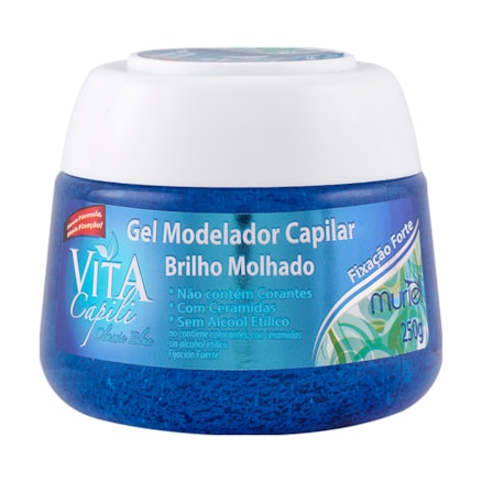 Gel Capilar Vita Capili Clássico Fixação Forte Azul 250g