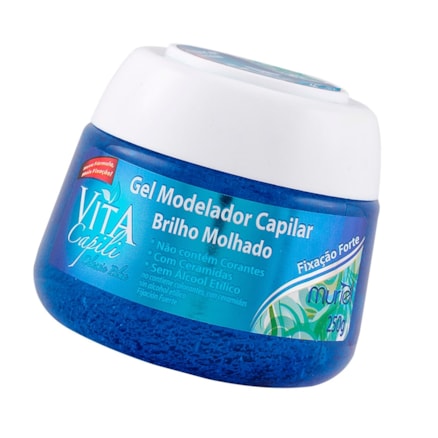 Gel Capilar Vita Capili Clássico Fixação Forte Azul 250g