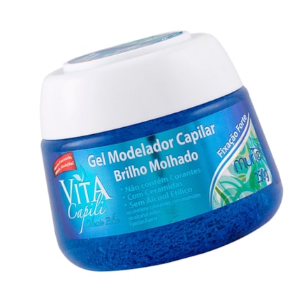 Gel Capilar Vita Capili Clássico Fixação Forte Azul 250g