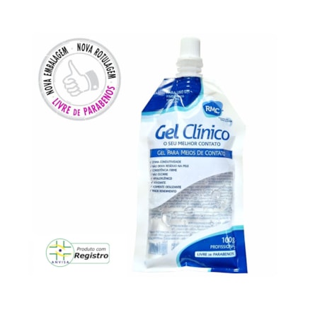 Gel Clínico Contato Condutor Ultrassom Ecógrafo Tens/Fes Laser Incolor Rmc 100g