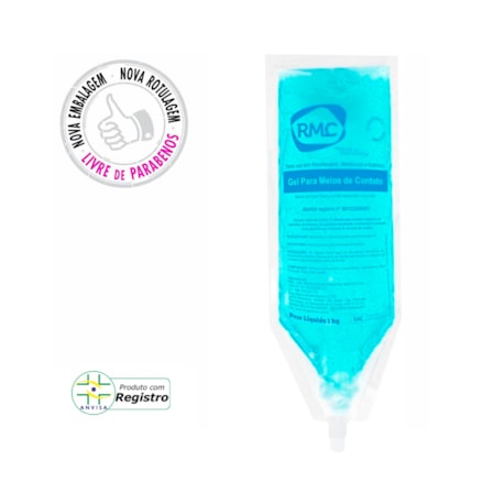 Gel Clínico Contato Condutor Ultrassom Tens e Fes Laser Azul Rmc 1 Kg