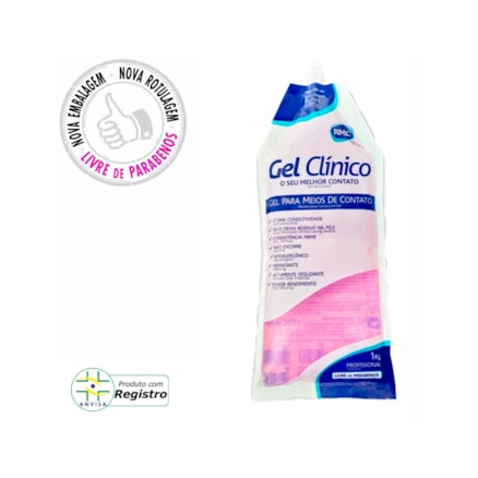 Gel Clínico Contato Condutor Ultrassom Tens e Fes Laser Rosa Rmc 1 Kg